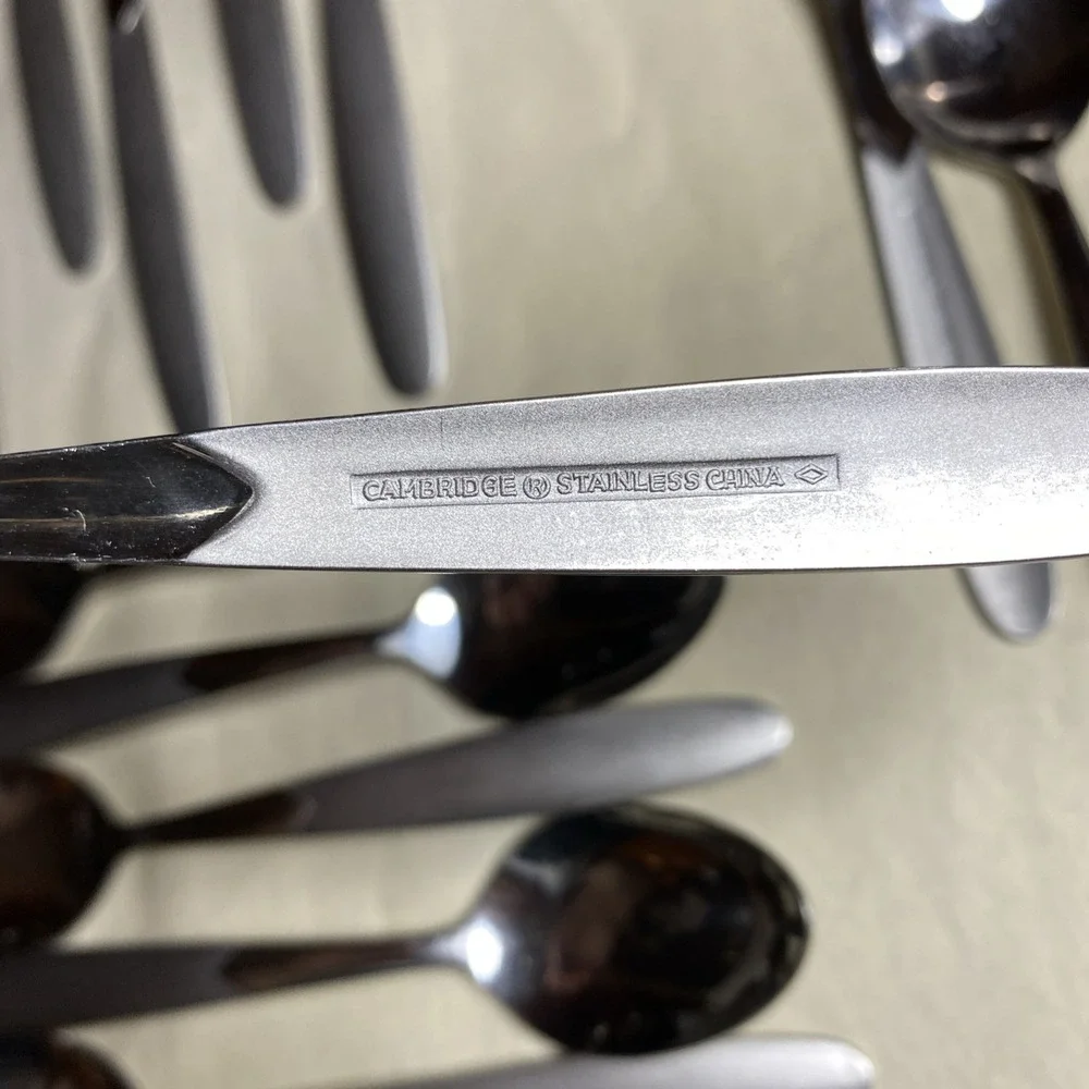Crescent Stainless by Cambridge‎ Frost Handle, Glossy Bowl 24 Pc Lot